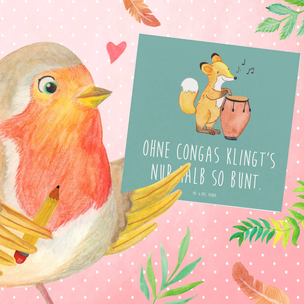 Deluxe Karte Bunte Congas Glückwunschkarte, Grußkarte, Karte, Hochzeitskarte, Einladungskarte, Hochwertige Grußkarte, Klappkarte, Hochwertige Klappkarte, Geburtstagskarte, Instrumente, Geschenke Musiker, Musikliebhaber