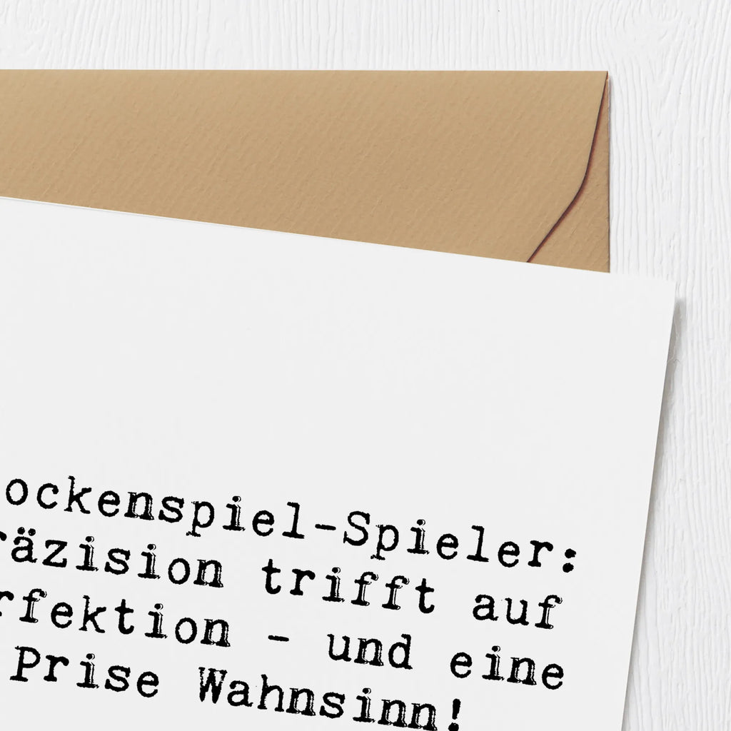Deluxe Card Saying Glockenspiel-Spieler: Präzision trifft auf Perfektion - und eine Prise Wahnsinn! Geburtstagskarte, Grußkarte, Klappkarte, Hochwertige Grußkarte, Einladungskarte, Hochzeitskarte, Hochwertige Klappkarte, Glückwunschkarte, Karte, Instrumente, Geschenke Musiker, Musikliebhaber