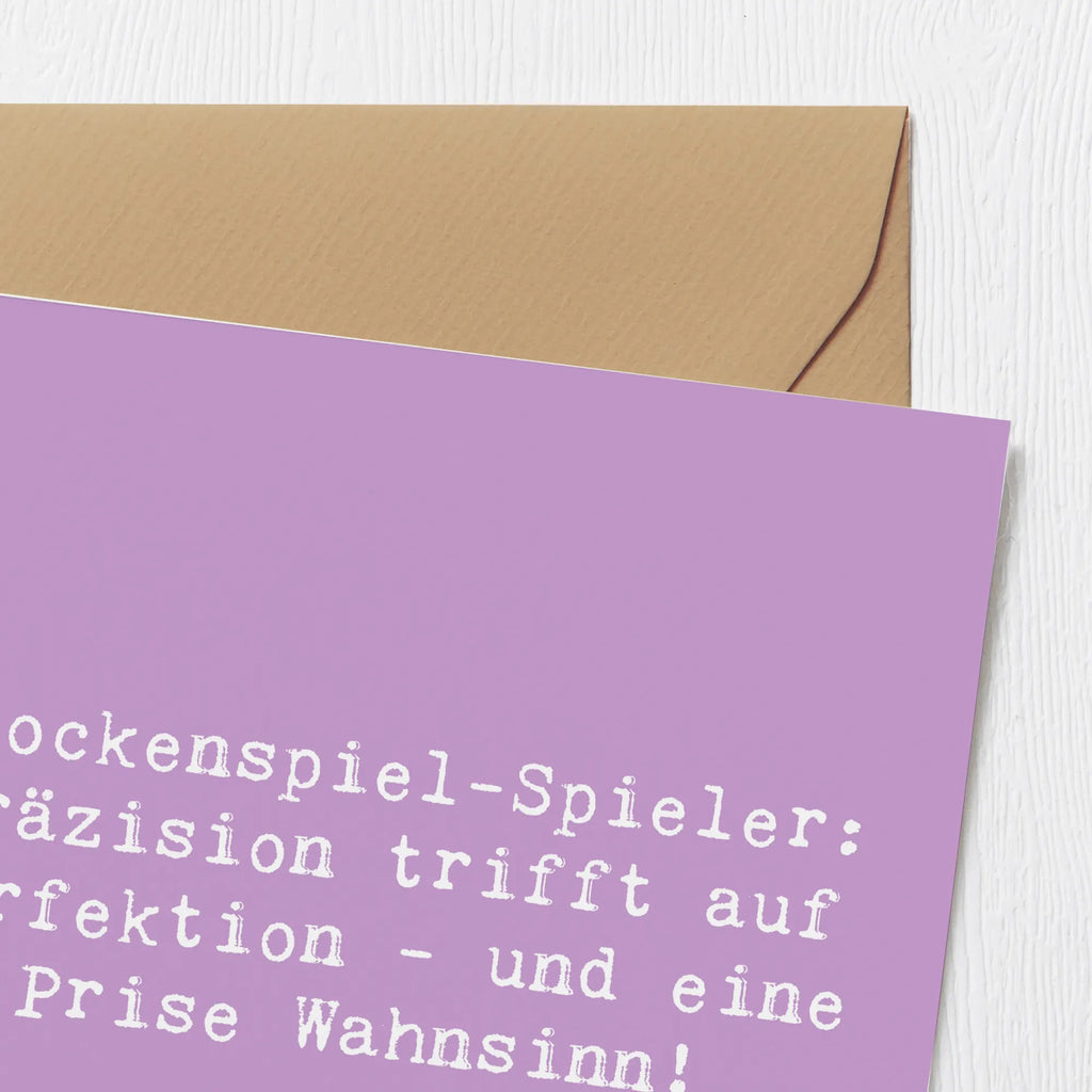 Deluxe Card Saying Glockenspiel-Spieler: Präzision trifft auf Perfektion - und eine Prise Wahnsinn! Geburtstagskarte, Grußkarte, Klappkarte, Hochwertige Grußkarte, Einladungskarte, Hochzeitskarte, Hochwertige Klappkarte, Glückwunschkarte, Karte, Instrumente, Geschenke Musiker, Musikliebhaber