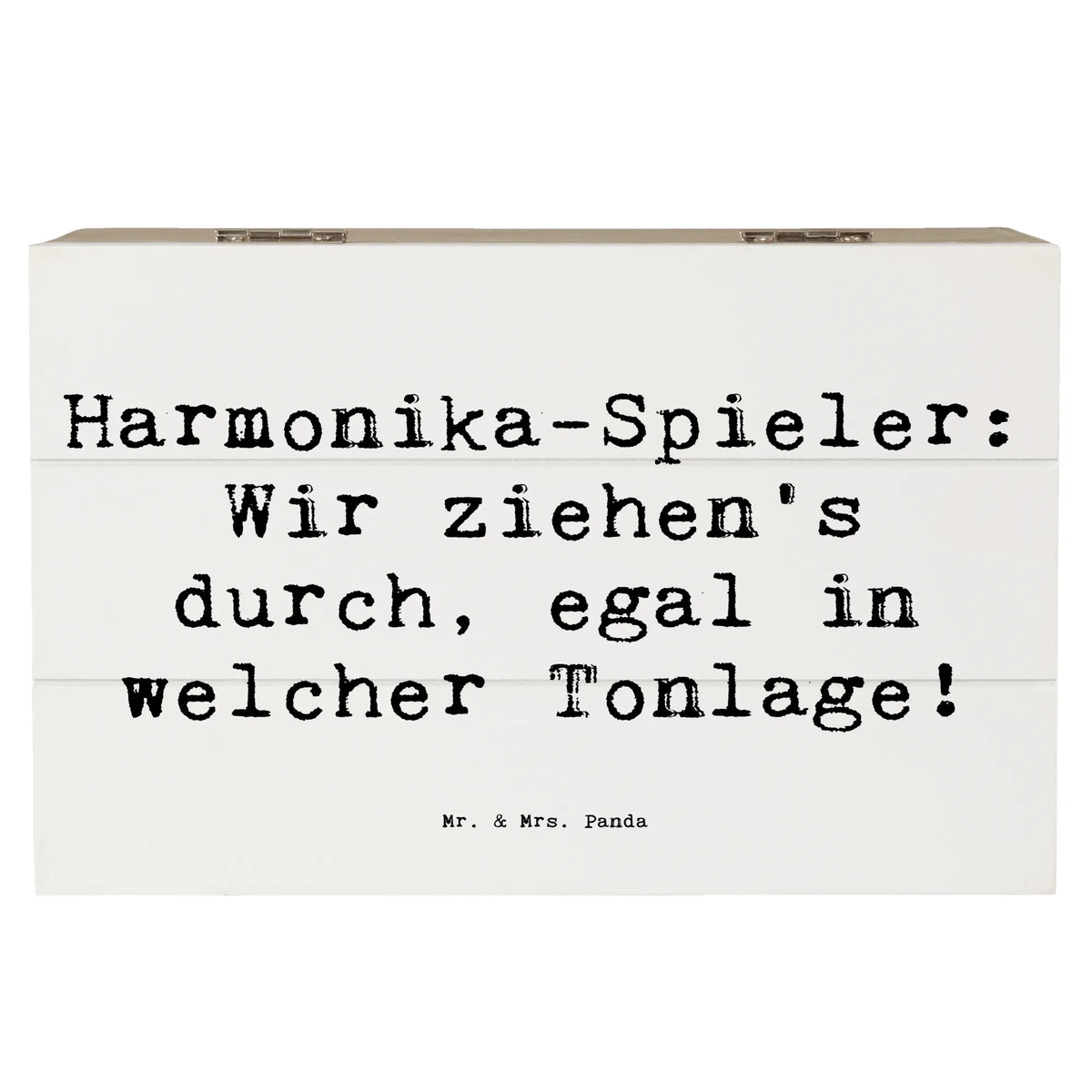 Wooden chest Saying Harmonika-Spieler: Wir ziehen’s durch, egal in welcher Tonlage! Instruments, gifts for musicians, music enthusiasts