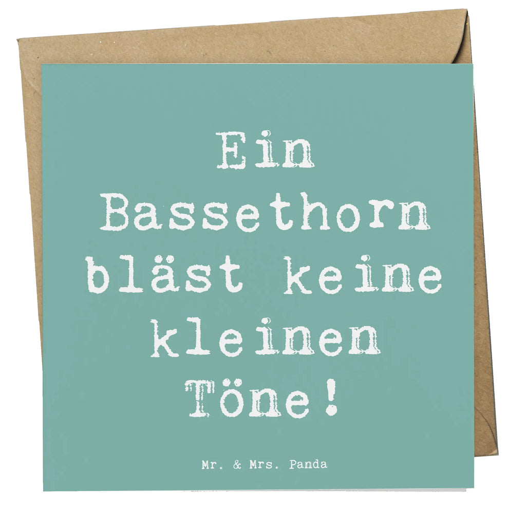 Deluxe Card Saying Ein Bassethorn bläst keine kleinen Töne! Hochwertige Grußkarte, Hochwertige Klappkarte, Karte, Geburtstagskarte, Einladungskarte, Klappkarte, Grußkarte, Hochzeitskarte, Glückwunschkarte, Instrumente, Geschenke Musiker, Musikliebhaber
