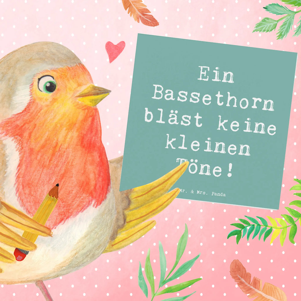 Deluxe Card Saying Ein Bassethorn bläst keine kleinen Töne! Hochwertige Grußkarte, Hochwertige Klappkarte, Karte, Geburtstagskarte, Einladungskarte, Klappkarte, Grußkarte, Hochzeitskarte, Glückwunschkarte, Instrumente, Geschenke Musiker, Musikliebhaber