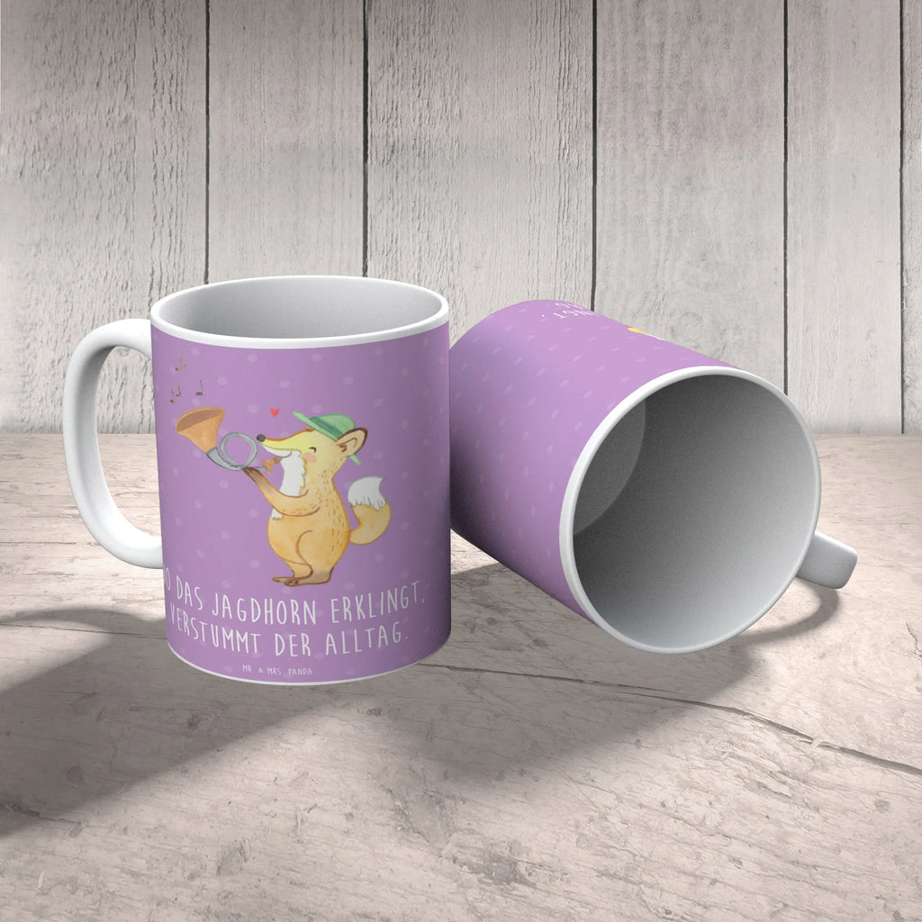 Tasse Jagdhorn Melodie Kaffeetasse, Porzellantasse, Tasse mit Zitaten, Tasse mit Motiven, Bürotasse, Teetasse, Tasse, Keramiktasse, Geschenktasse, Instrumente, Geschenke Musiker, Musikliebhaber
