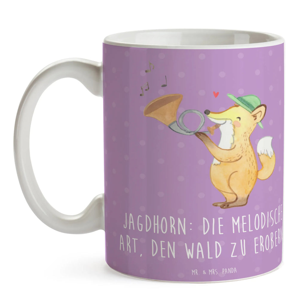 Mug Jagdhorn: Die melodische Art, den Wald zu erobern. Porzellantasse, Kaffeetasse, Tasse mit Motiven, Geschenktasse, Tasse, Keramiktasse, Tasse mit Zitaten, Bürotasse, Teetasse, Instrumente, Geschenke Musiker, Musikliebhaber