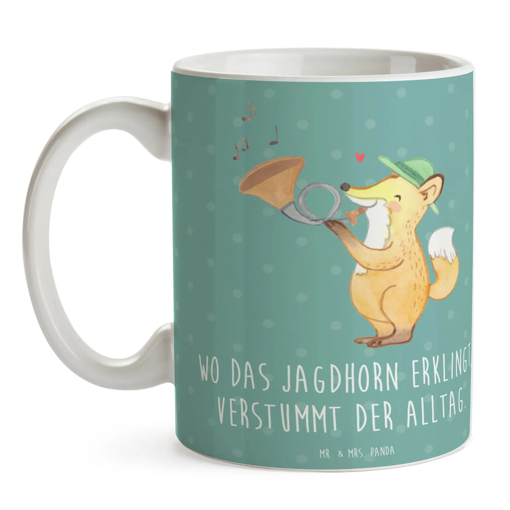 Tasse Jagdhorn Melodie Kaffeetasse, Porzellantasse, Tasse mit Zitaten, Tasse mit Motiven, Bürotasse, Teetasse, Tasse, Keramiktasse, Geschenktasse, Instrumente, Geschenke Musiker, Musikliebhaber