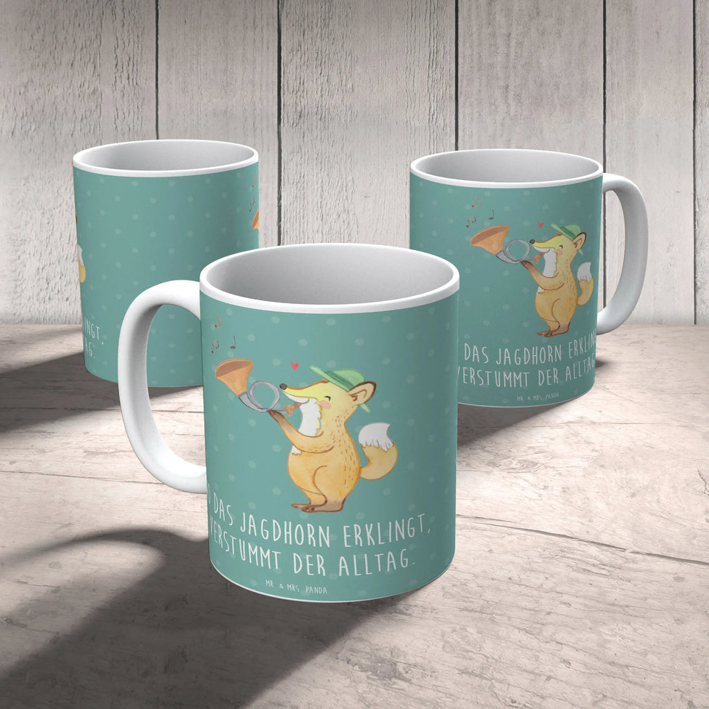 Tasse Jagdhorn Melodie Kaffeetasse, Porzellantasse, Tasse mit Zitaten, Tasse mit Motiven, Bürotasse, Teetasse, Tasse, Keramiktasse, Geschenktasse, Instrumente, Geschenke Musiker, Musikliebhaber