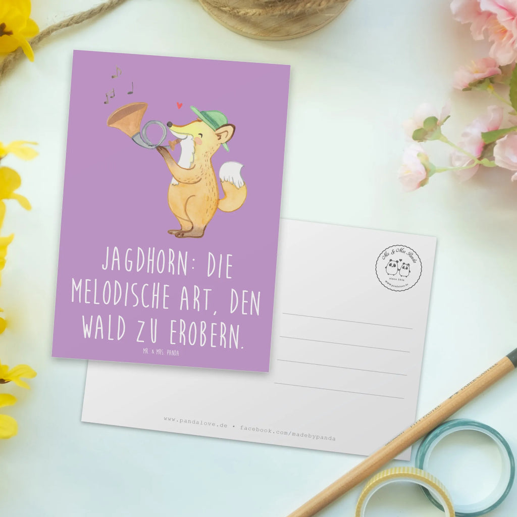 Postcard Jagdhorn: Die melodische Art, den Wald zu erobern. Einladungskarten Geburtstag, Geburtstagskarte, Karte, Einladung Geburtstag, Grußkarte, Ansichtskarte, Einladungskarte, Ansichtskarten, Dankeskarte, Postkarte, Einladung, Geschenkkarte, Instrumente, Geschenke Musiker, Musikliebhaber
