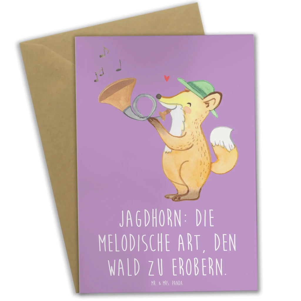 Greetings card Jagdhorn: Die melodische Art, den Wald zu erobern. Hochzeitskarte, Karte, Ansichtskarten, Geburtstagskarte, Klappkarte, Einladungskarte, Grußkarte, Glückwunschkarte, Instrumente, Geschenke Musiker, Musikliebhaber