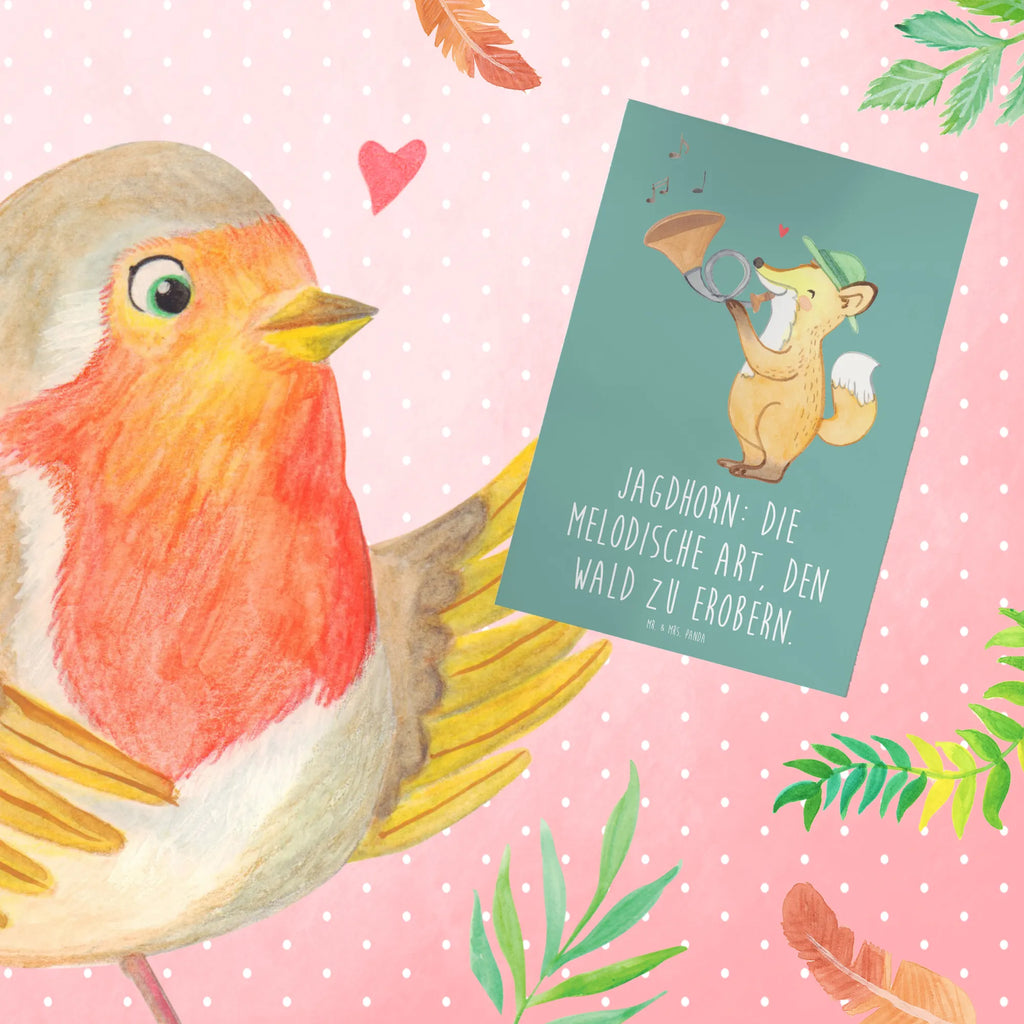 Greetings card Jagdhorn: Die melodische Art, den Wald zu erobern. Hochzeitskarte, Karte, Ansichtskarten, Geburtstagskarte, Klappkarte, Einladungskarte, Grußkarte, Glückwunschkarte, Instrumente, Geschenke Musiker, Musikliebhaber