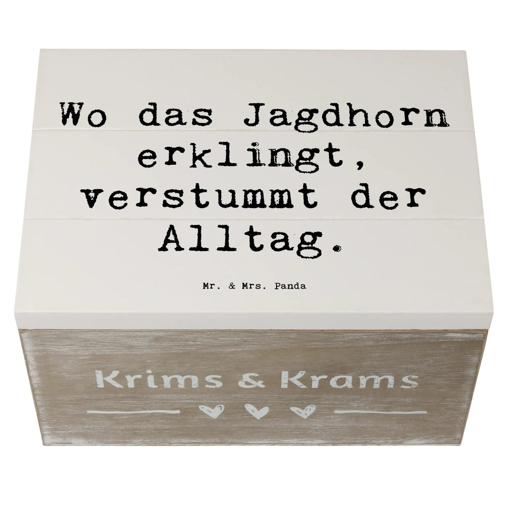 Holzkiste Spruch Jagdhorn Melodie Schatzkiste, Kiste, Aufbewahrungsbox, Schatulle, Truhe, Geschenkdose, Holzkiste, XXL, Erinnerungsbox, Geschenkbox, Erinnerungskiste, Dekokiste, Instrumente, Geschenke Musiker, Musikliebhaber