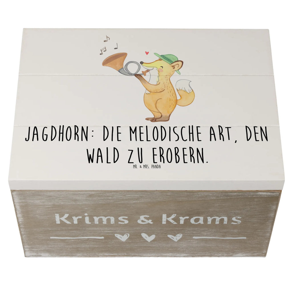 Holzkiste Jagdhorn Magie Schatzkiste, Geschenkbox, Kiste, Geschenkdose, Dekokiste, Aufbewahrungsbox, Erinnerungskiste, Erinnerungsbox, XXL, Holzkiste, Truhe, Schatulle, Instrumente, Geschenke Musiker, Musikliebhaber
