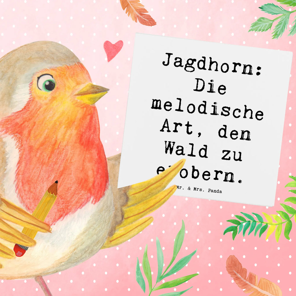 Deluxe Card Saying Jagdhorn: Die melodische Art, den Wald zu erobern. Klappkarte, Hochwertige Grußkarte, Hochzeitskarte, Hochwertige Klappkarte, Grußkarte, Karte, Glückwunschkarte, Geburtstagskarte, Einladungskarte, Instrumente, Geschenke Musiker, Musikliebhaber