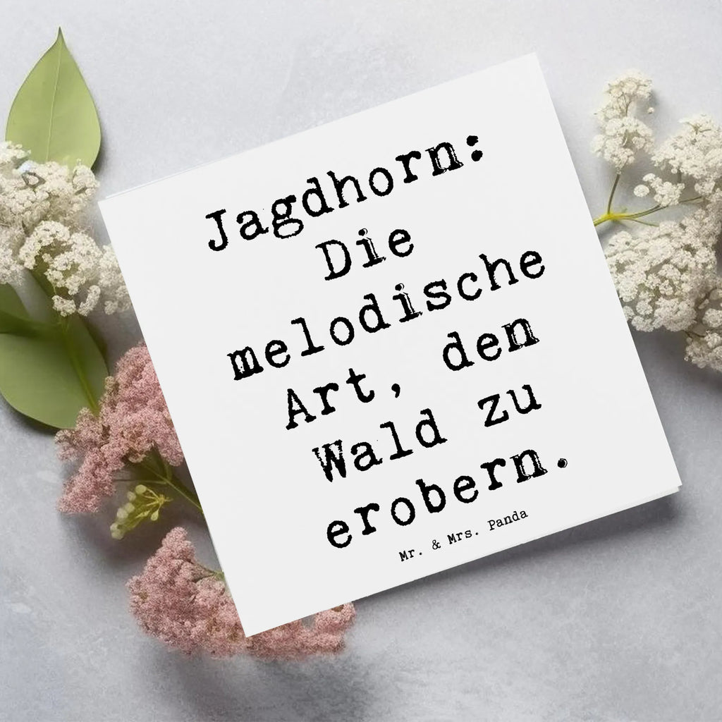 Deluxe Card Saying Jagdhorn: Die melodische Art, den Wald zu erobern. Klappkarte, Hochwertige Grußkarte, Hochzeitskarte, Hochwertige Klappkarte, Grußkarte, Karte, Glückwunschkarte, Geburtstagskarte, Einladungskarte, Instrumente, Geschenke Musiker, Musikliebhaber