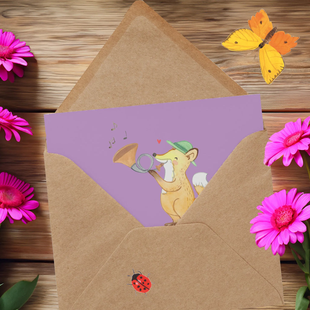 Deluxe Card Jagdhorn: Die melodische Art, den Wald zu erobern. Einladungskarte, Klappkarte, Geburtstagskarte, Hochwertige Klappkarte, Glückwunschkarte, Hochzeitskarte, Karte, Grußkarte, Hochwertige Grußkarte, Instrumente, Geschenke Musiker, Musikliebhaber