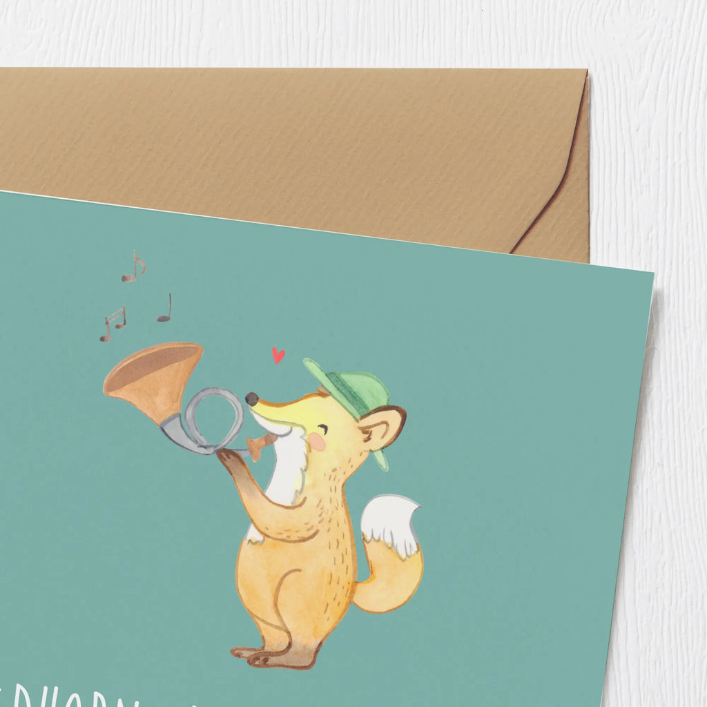 Deluxe Card Jagdhorn: Die melodische Art, den Wald zu erobern. Einladungskarte, Klappkarte, Geburtstagskarte, Hochwertige Klappkarte, Glückwunschkarte, Hochzeitskarte, Karte, Grußkarte, Hochwertige Grußkarte, Instrumente, Geschenke Musiker, Musikliebhaber