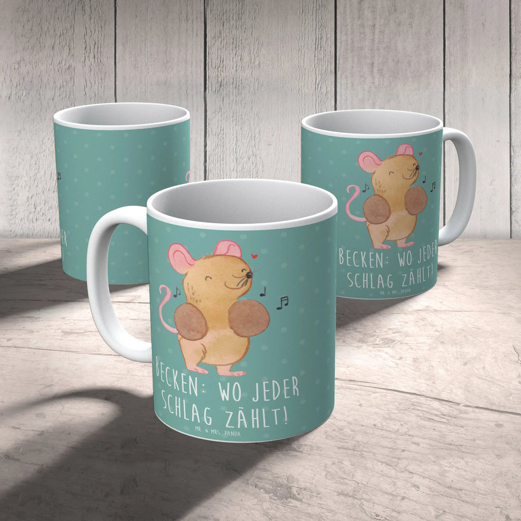 Mug Becken: Wo jeder Schlag zählt! Porzellantasse, Geschenktasse, Tasse mit Zitaten, Keramiktasse, Bürotasse, Teetasse, Kaffeetasse, Tasse, Tasse mit Motiven, Instrumente, Geschenke Musiker, Musikliebhaber