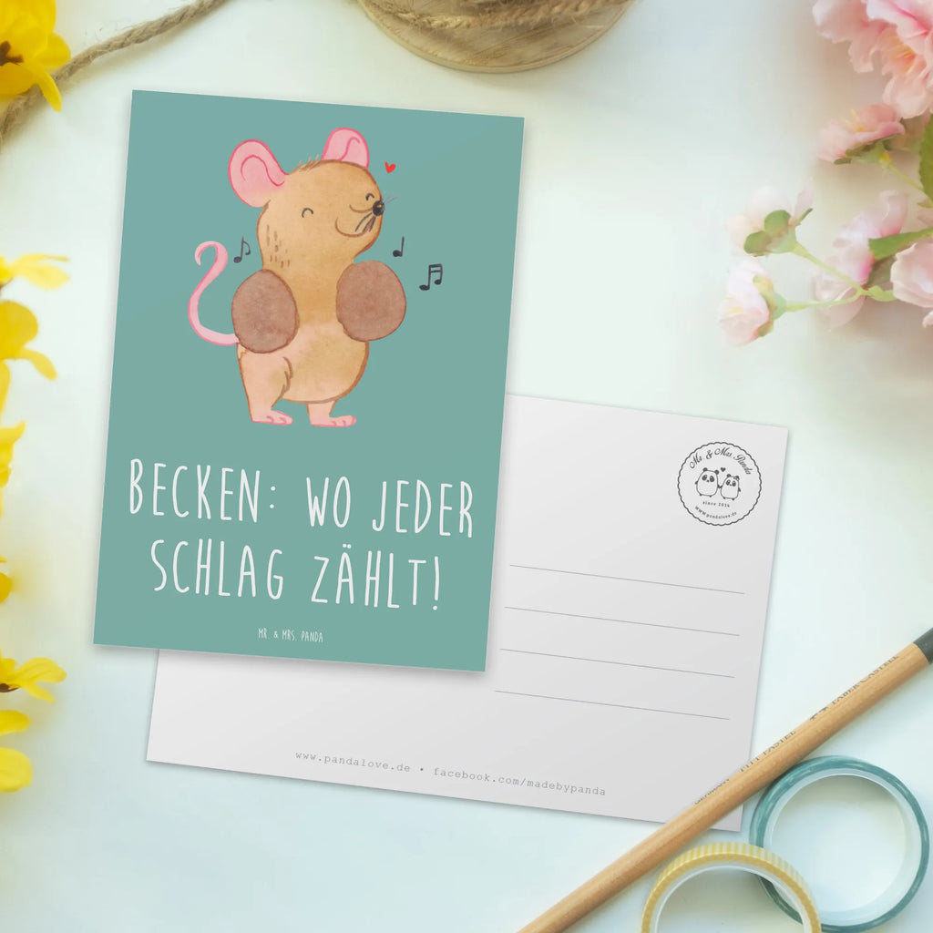 Postcard Becken: Wo jeder Schlag zählt! Ansichtskarte, Postkarte, Karte, Dankeskarte, Ansichtskarten, Einladungskarte, Geburtstagskarte, Einladung Geburtstag, Einladung, Grußkarte, Geschenkkarte, Einladungskarten Geburtstag, Instrumente, Geschenke Musiker, Musikliebhaber