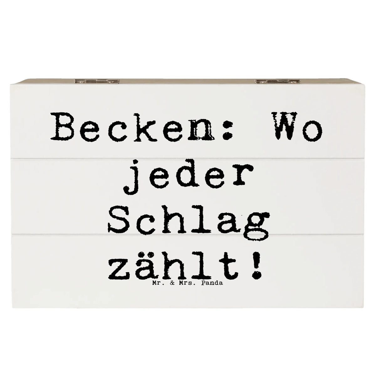 Wooden chest Saying Becken: Wo jeder Schlag zählt! Instruments, gifts for musicians, music enthusiasts