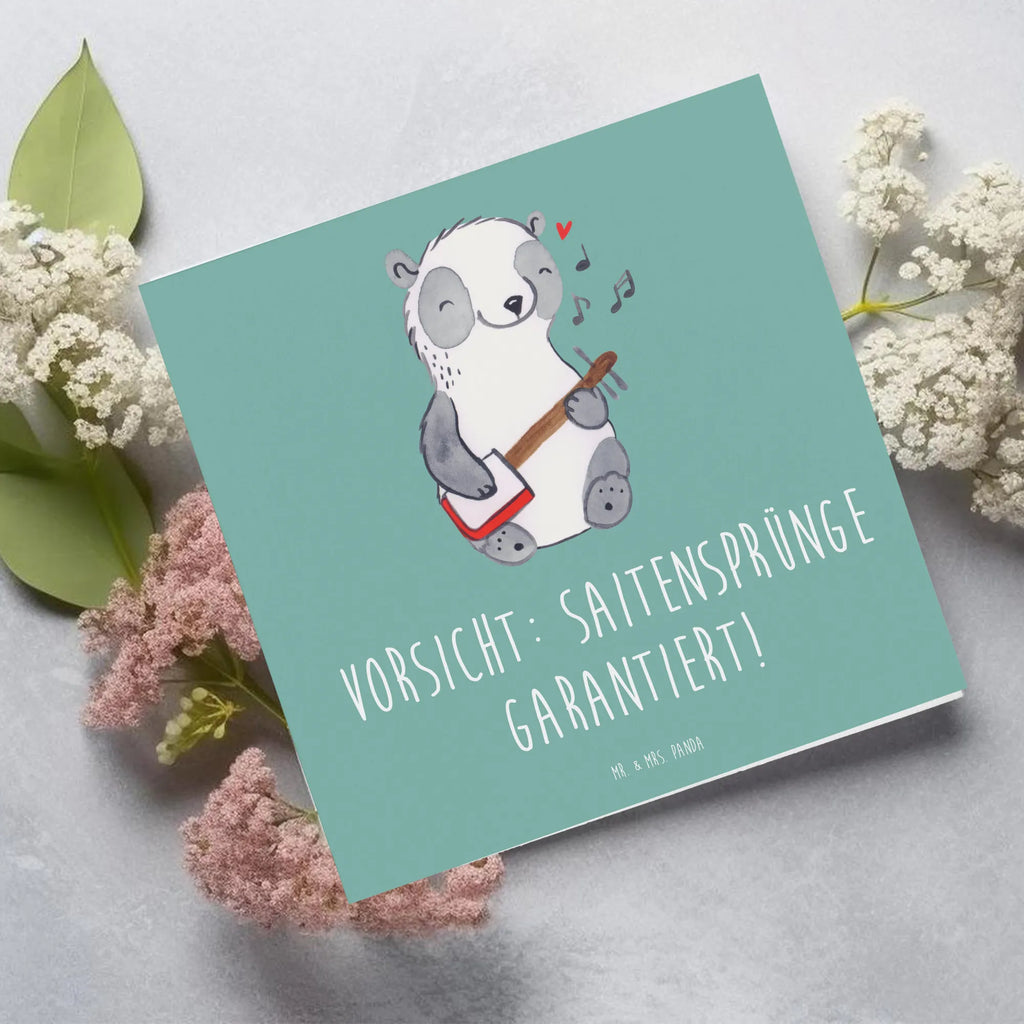 Deluxe Card Vorsicht: Saitensprünge garantiert! Hochwertige Grußkarte, Klappkarte, Karte, Geburtstagskarte, Hochwertige Klappkarte, Einladungskarte, Glückwunschkarte, Grußkarte, Hochzeitskarte, Instrumente, Geschenke Musiker, Musikliebhaber