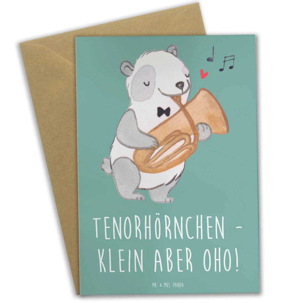Greetings card Tenorhörnchen - klein aber oho! Karte, Grußkarte, Ansichtskarten, Glückwunschkarte, Einladungskarte, Klappkarte, Geburtstagskarte, Hochzeitskarte, Instrumente, Geschenke Musiker, Musikliebhaber