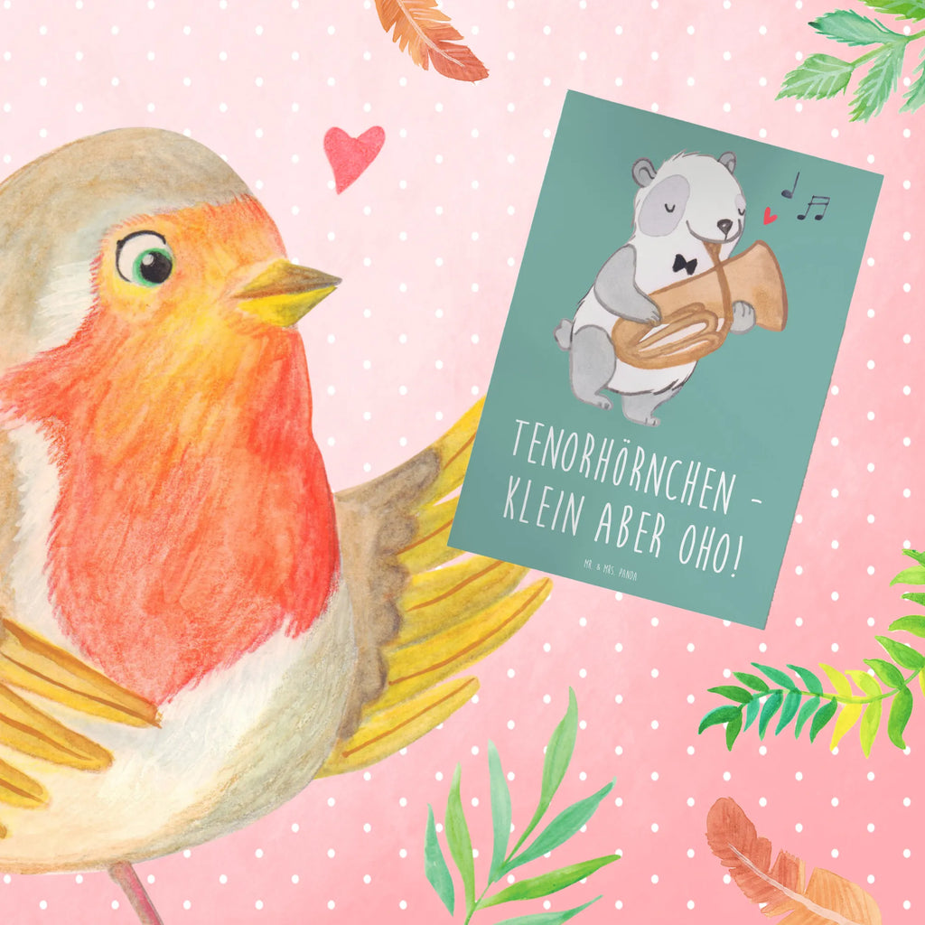 Greetings card Tenorhörnchen - klein aber oho! Karte, Grußkarte, Ansichtskarten, Glückwunschkarte, Einladungskarte, Klappkarte, Geburtstagskarte, Hochzeitskarte, Instrumente, Geschenke Musiker, Musikliebhaber