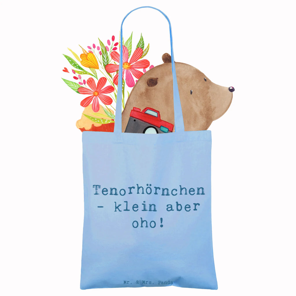 Tote bag Saying Tenorhörnchen - klein aber oho! Laptoptasche, Jutetasche, Einkaufstasche, Schultertasche, Shopper, Einkaufstüte, Beutel, Badetasche, Beuteltasche, Tasche, Strandtasche, Tragetasche, Umhängetasche, Stofftasche, Jutebeutel, Stoffbeutel, Instrumente, Geschenke Musiker, Musikliebhaber