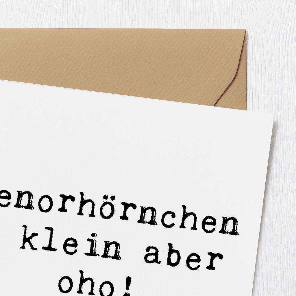 Deluxe Card Saying Tenorhörnchen - klein aber oho! Einladungskarte, Klappkarte, Hochwertige Grußkarte, Hochzeitskarte, Glückwunschkarte, Grußkarte, Karte, Hochwertige Klappkarte, Geburtstagskarte, Instrumente, Geschenke Musiker, Musikliebhaber