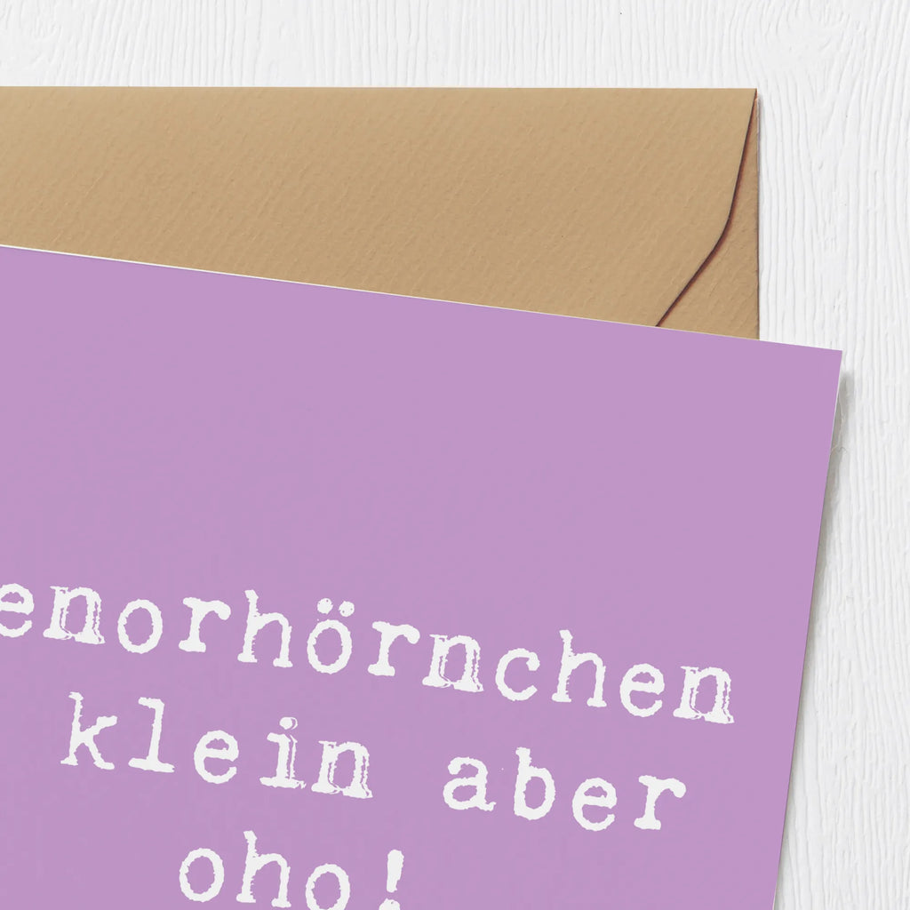 Deluxe Card Saying Tenorhörnchen - klein aber oho! Einladungskarte, Klappkarte, Hochwertige Grußkarte, Hochzeitskarte, Glückwunschkarte, Grußkarte, Karte, Hochwertige Klappkarte, Geburtstagskarte, Instrumente, Geschenke Musiker, Musikliebhaber