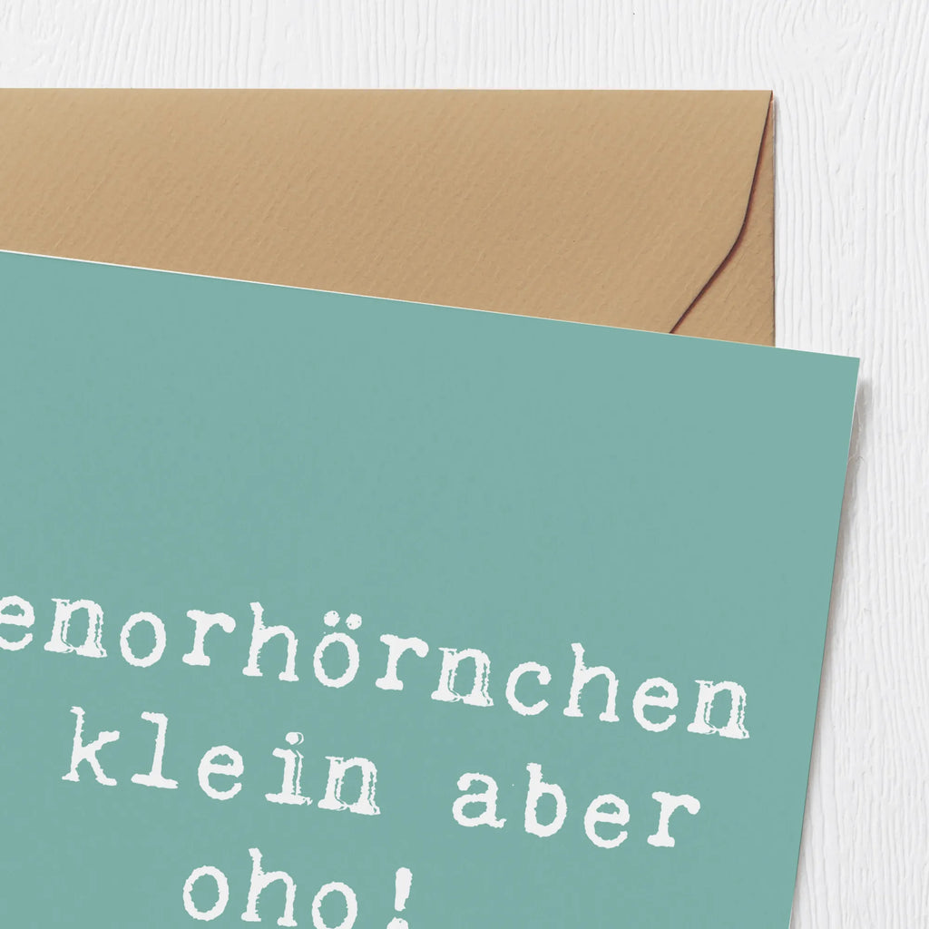 Deluxe Card Saying Tenorhörnchen - klein aber oho! Einladungskarte, Klappkarte, Hochwertige Grußkarte, Hochzeitskarte, Glückwunschkarte, Grußkarte, Karte, Hochwertige Klappkarte, Geburtstagskarte, Instrumente, Geschenke Musiker, Musikliebhaber