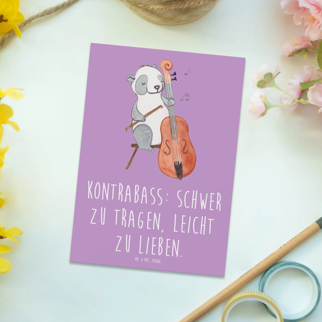 Postcard Kontrabass: schwer zu tragen, leicht zu lieben. Einladungskarte, Einladung Geburtstag, Ansichtskarten, Einladungskarten Geburtstag, Ansichtskarte, Postkarte, Geburtstagskarte, Grußkarte, Dankeskarte, Karte, Geschenkkarte, Einladung, Instrumente, Geschenke Musiker, Musikliebhaber