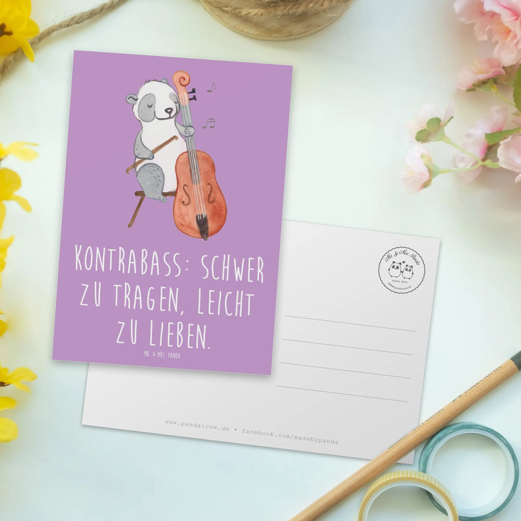 Postcard Kontrabass: schwer zu tragen, leicht zu lieben. Einladungskarte, Einladung Geburtstag, Ansichtskarten, Einladungskarten Geburtstag, Ansichtskarte, Postkarte, Geburtstagskarte, Grußkarte, Dankeskarte, Karte, Geschenkkarte, Einladung, Instrumente, Geschenke Musiker, Musikliebhaber