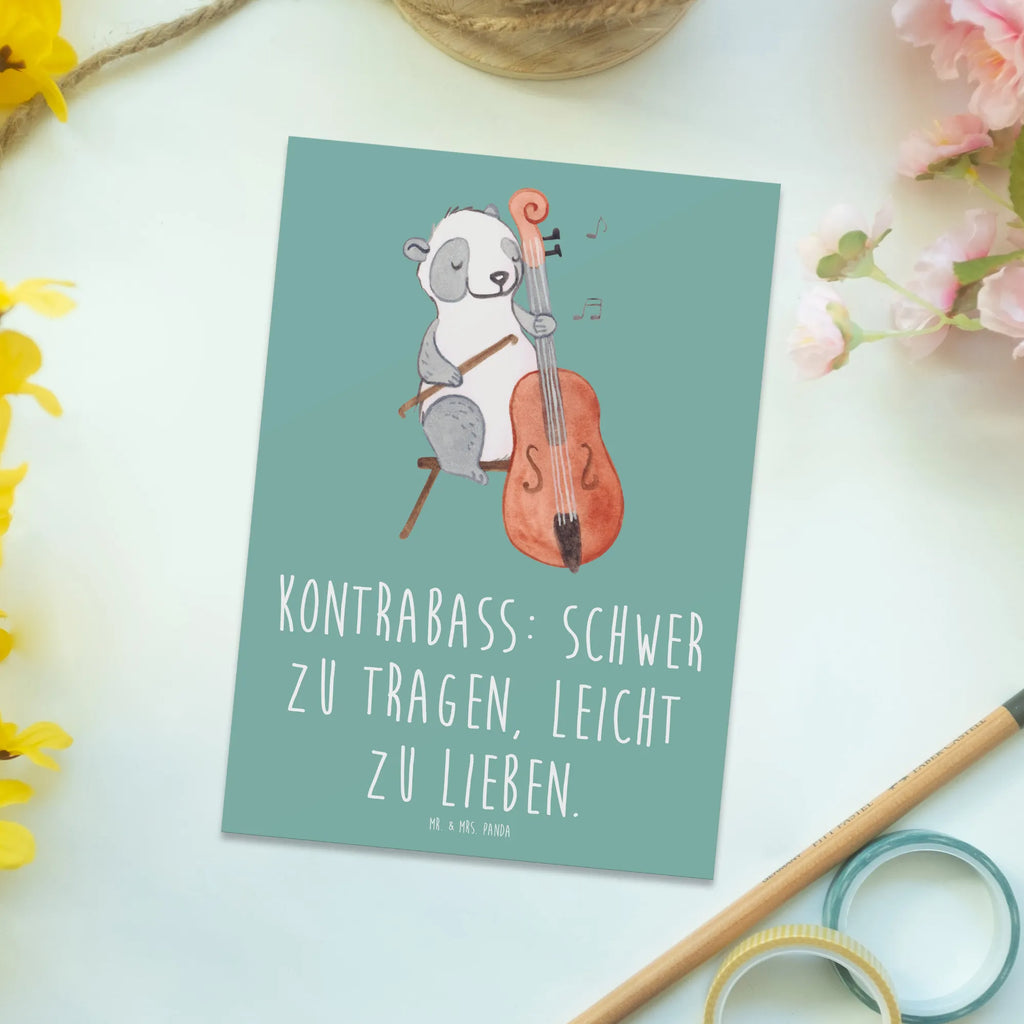 Postcard Kontrabass: schwer zu tragen, leicht zu lieben. Einladungskarte, Einladung Geburtstag, Ansichtskarten, Einladungskarten Geburtstag, Ansichtskarte, Postkarte, Geburtstagskarte, Grußkarte, Dankeskarte, Karte, Geschenkkarte, Einladung, Instrumente, Geschenke Musiker, Musikliebhaber