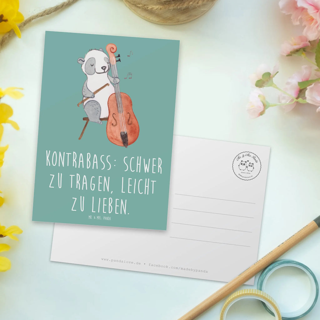 Postcard Kontrabass: schwer zu tragen, leicht zu lieben. Einladungskarte, Einladung Geburtstag, Ansichtskarten, Einladungskarten Geburtstag, Ansichtskarte, Postkarte, Geburtstagskarte, Grußkarte, Dankeskarte, Karte, Geschenkkarte, Einladung, Instrumente, Geschenke Musiker, Musikliebhaber