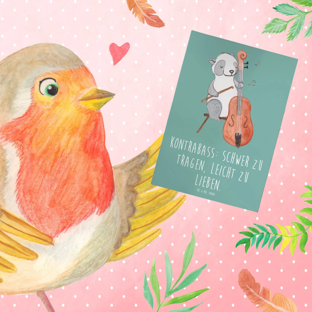 Greetings card Kontrabass: schwer zu tragen, leicht zu lieben. Klappkarte, Hochzeitskarte, Karte, Geburtstagskarte, Einladungskarte, Ansichtskarten, Grußkarte, Glückwunschkarte, Instrumente, Geschenke Musiker, Musikliebhaber