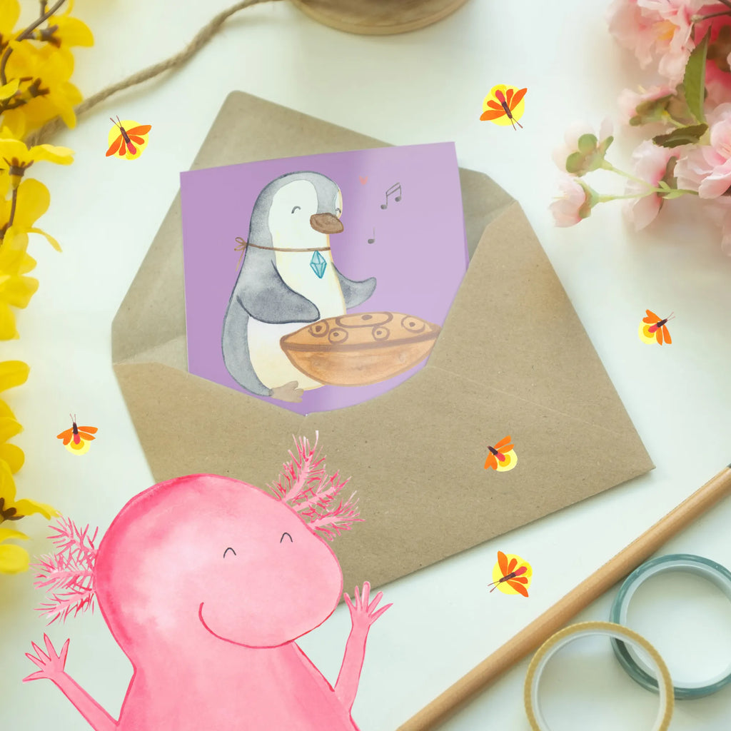 Greetings card Ein Schlag auf den Handpan: besser als Mate! Ansichtskarten, Hochzeitskarte, Geburtstagskarte, Karte, Einladungskarte, Grußkarte, Glückwunschkarte, Klappkarte, Instrumente, Geschenke Musiker, Musikliebhaber