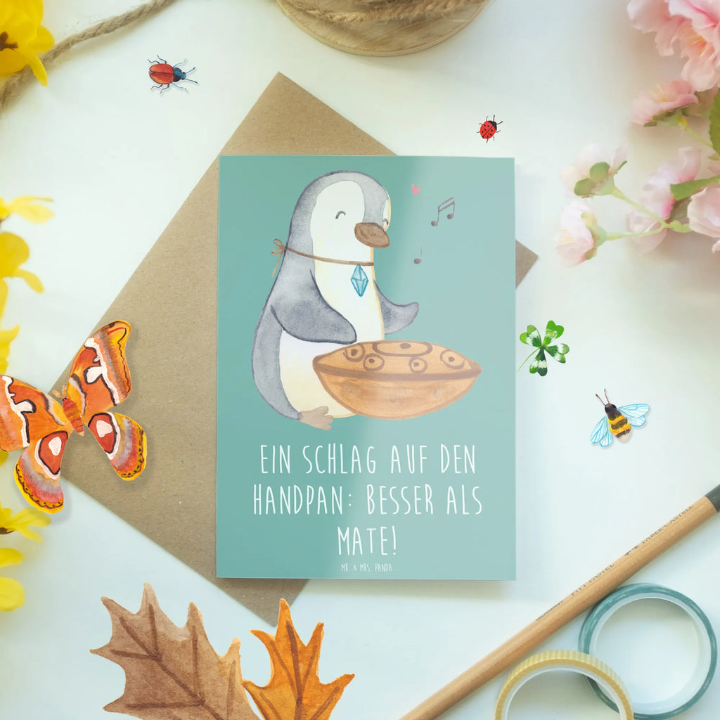 Greetings card Ein Schlag auf den Handpan: besser als Mate! Ansichtskarten, Hochzeitskarte, Geburtstagskarte, Karte, Einladungskarte, Grußkarte, Glückwunschkarte, Klappkarte, Instrumente, Geschenke Musiker, Musikliebhaber