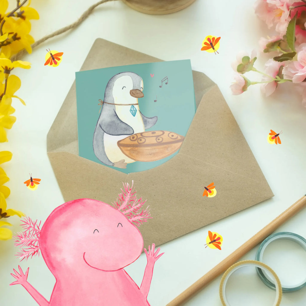 Greetings card Ein Schlag auf den Handpan: besser als Mate! Ansichtskarten, Hochzeitskarte, Geburtstagskarte, Karte, Einladungskarte, Grußkarte, Glückwunschkarte, Klappkarte, Instrumente, Geschenke Musiker, Musikliebhaber