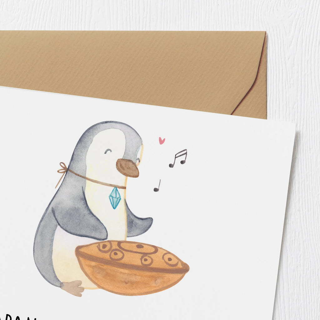 Deluxe Card Handpan-Spieler: Wir treffen immer den richtigen Ton! Karte, Glückwunschkarte, Hochwertige Klappkarte, Klappkarte, Geburtstagskarte, Grußkarte, Hochwertige Grußkarte, Hochzeitskarte, Einladungskarte, Instrumente, Geschenke Musiker, Musikliebhaber