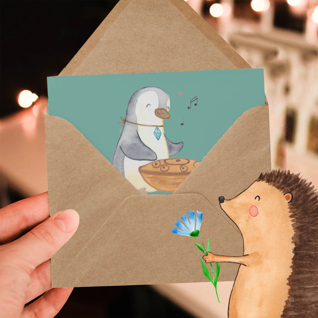 Deluxe Card Ein Schlag auf den Handpan: besser als Mate! Klappkarte, Hochwertige Grußkarte, Glückwunschkarte, Geburtstagskarte, Einladungskarte, Hochwertige Klappkarte, Grußkarte, Karte, Hochzeitskarte, Instrumente, Geschenke Musiker, Musikliebhaber