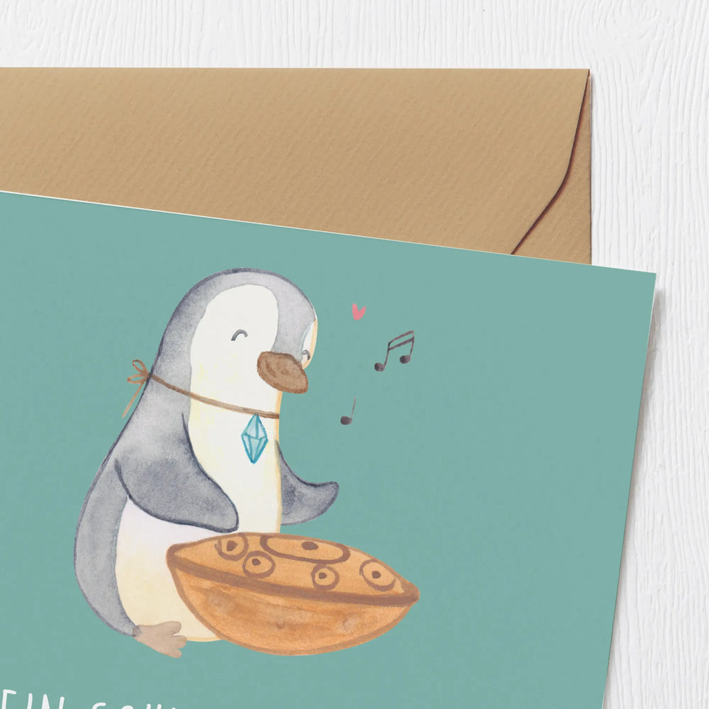 Deluxe Card Ein Schlag auf den Handpan: besser als Mate! Klappkarte, Hochwertige Grußkarte, Glückwunschkarte, Geburtstagskarte, Einladungskarte, Hochwertige Klappkarte, Grußkarte, Karte, Hochzeitskarte, Instrumente, Geschenke Musiker, Musikliebhaber