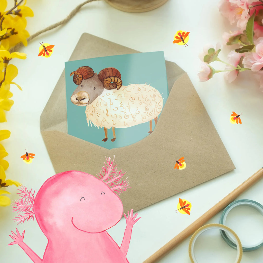 Greetings card Widder: Immer bereit, mit dem Kopf durch die Wand zu gehen! Klappkarte, Einladungskarte, Glückwunschkarte, Grußkarte, Ansichtskarten, Hochzeitskarte, Karte, Geburtstagskarte, Tierkreiszeichen, Sternzeichen, Horoskop, Astrologie, Aszendent