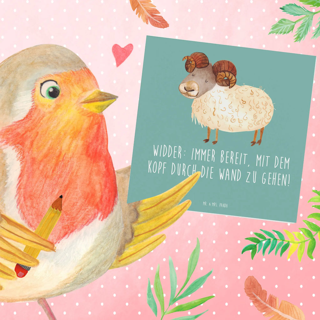 Deluxe Card Widder: Immer bereit, mit dem Kopf durch die Wand zu gehen! Hochwertige Grußkarte, Karte, Klappkarte, Einladungskarte, Hochwertige Klappkarte, Grußkarte, Hochzeitskarte, Geburtstagskarte, Glückwunschkarte, Tierkreiszeichen, Sternzeichen, Horoskop, Astrologie, Aszendent