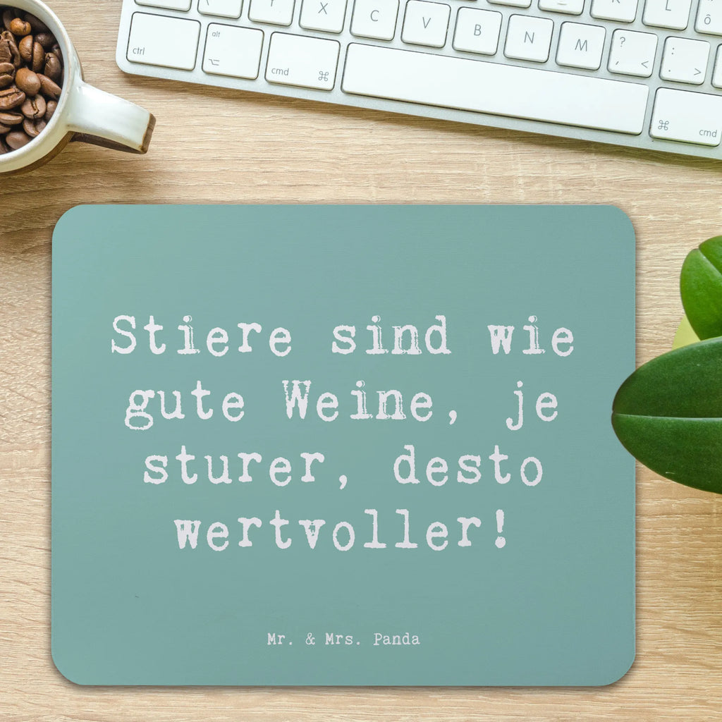 Mouse mat Saying Stiere sind wie gute Weine, je sturer, desto wertvoller! Mousepad, Mauspad Büro, Büroausstattung, Mausunterlage, Arbeitszimmer, Mauspad, PC Zubehör, Computer zubehör, Einzigartiges Mauspad, Designer Mauspad, Tierkreiszeichen, Sternzeichen, Horoskop, Astrologie, Aszendent