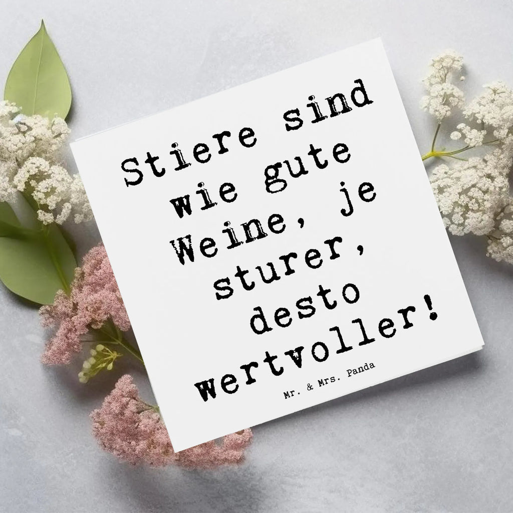 Deluxe Karte Spruch Sturer Stier Hochzeitskarte, Glückwunschkarte, Einladungskarte, Grußkarte, Geburtstagskarte, Klappkarte, Karte, Hochwertige Klappkarte, Hochwertige Grußkarte, Tierkreiszeichen, Sternzeichen, Horoskop, Astrologie, Aszendent