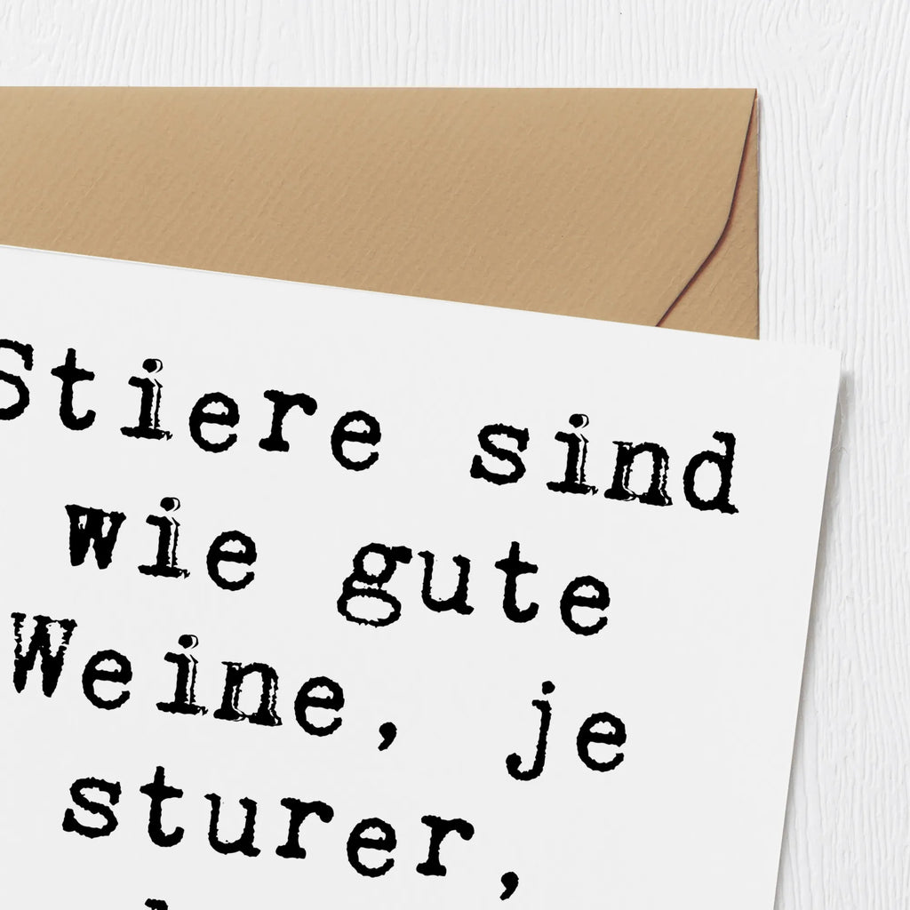 Deluxe Karte Spruch Sturer Stier Hochzeitskarte, Glückwunschkarte, Einladungskarte, Grußkarte, Geburtstagskarte, Klappkarte, Karte, Hochwertige Klappkarte, Hochwertige Grußkarte, Tierkreiszeichen, Sternzeichen, Horoskop, Astrologie, Aszendent