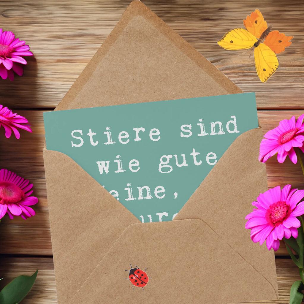 Deluxe Karte Spruch Sturer Stier Hochzeitskarte, Glückwunschkarte, Einladungskarte, Grußkarte, Geburtstagskarte, Klappkarte, Karte, Hochwertige Klappkarte, Hochwertige Grußkarte, Tierkreiszeichen, Sternzeichen, Horoskop, Astrologie, Aszendent