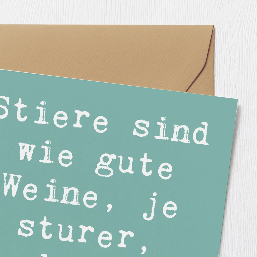 Deluxe Karte Spruch Sturer Stier Hochzeitskarte, Glückwunschkarte, Einladungskarte, Grußkarte, Geburtstagskarte, Klappkarte, Karte, Hochwertige Klappkarte, Hochwertige Grußkarte, Tierkreiszeichen, Sternzeichen, Horoskop, Astrologie, Aszendent