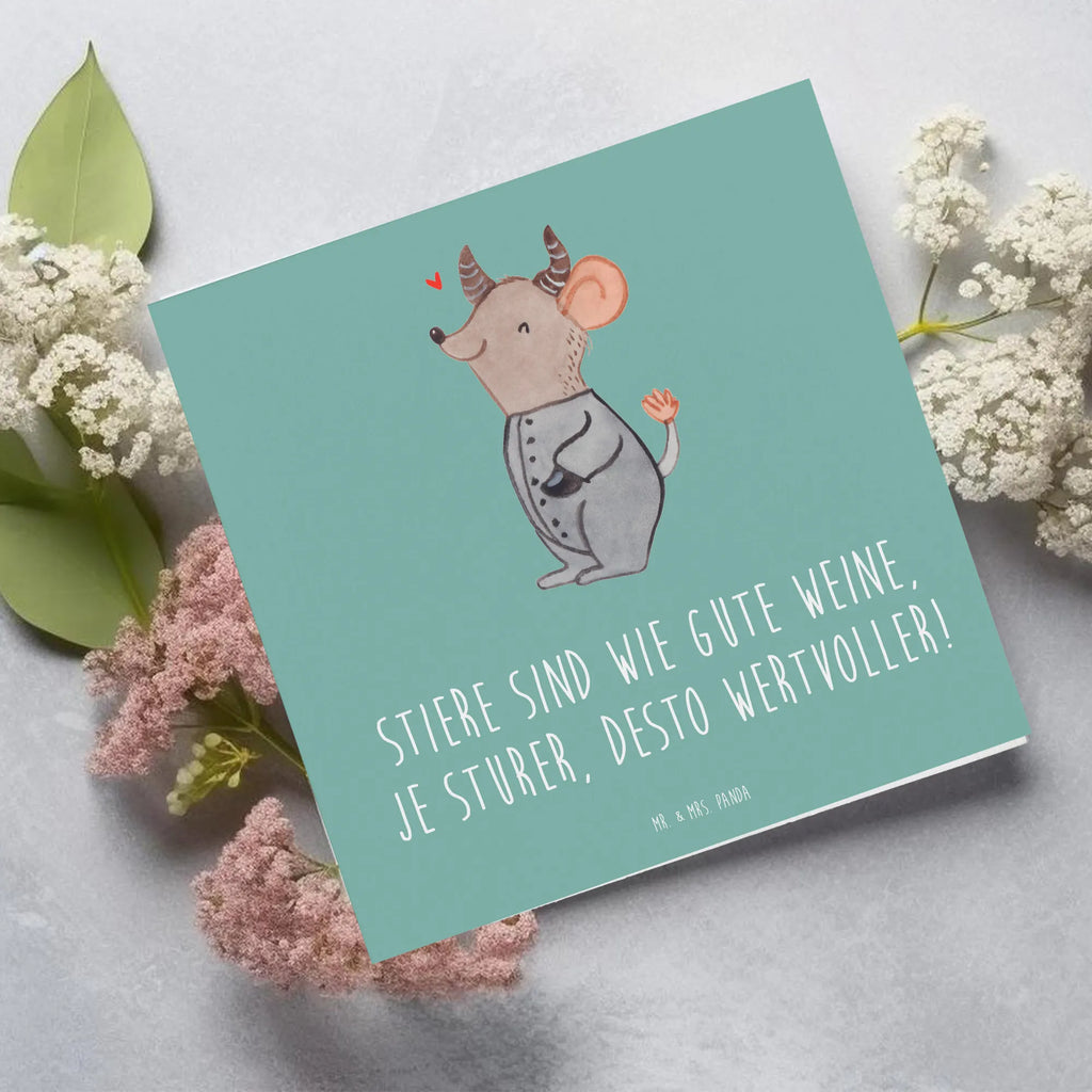 Deluxe Card Stiere sind wie gute Weine, je sturer, desto wertvoller! Hochwertige Klappkarte, Glückwunschkarte, Grußkarte, Einladungskarte, Geburtstagskarte, Karte, Klappkarte, Hochzeitskarte, Hochwertige Grußkarte, Tierkreiszeichen, Sternzeichen, Horoskop, Astrologie, Aszendent