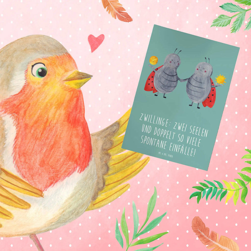 Greetings card Zwillinge: Zwei Seelen und doppelt so viele spontane Einfälle! Hochzeitskarte, Einladungskarte, Grußkarte, Klappkarte, Geburtstagskarte, Glückwunschkarte, Karte, Ansichtskarten, Tierkreiszeichen, Sternzeichen, Horoskop, Astrologie, Aszendent