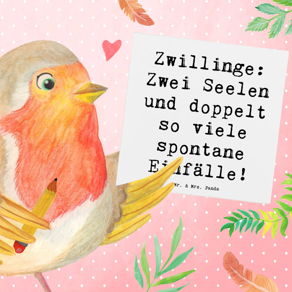 Deluxe Card Saying Zwillinge: Zwei Seelen und doppelt so viele spontane Einfälle! Hochwertige Klappkarte, Geburtstagskarte, Karte, Glückwunschkarte, Klappkarte, Einladungskarte, Grußkarte, Hochwertige Grußkarte, Hochzeitskarte, Tierkreiszeichen, Sternzeichen, Horoskop, Astrologie, Aszendent